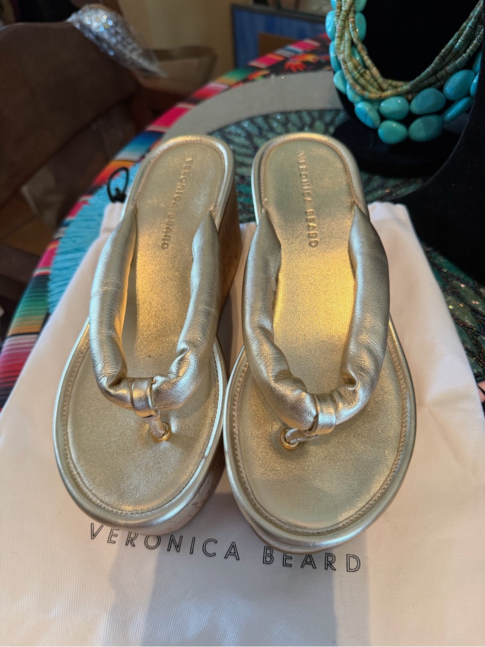 Gorgeous Metallic Gold Sandal Wedges